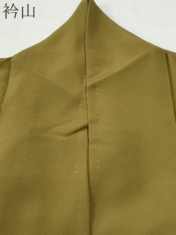 平和屋着物●上質な色無地 国防色 正絹 逸品 CABG0382yc