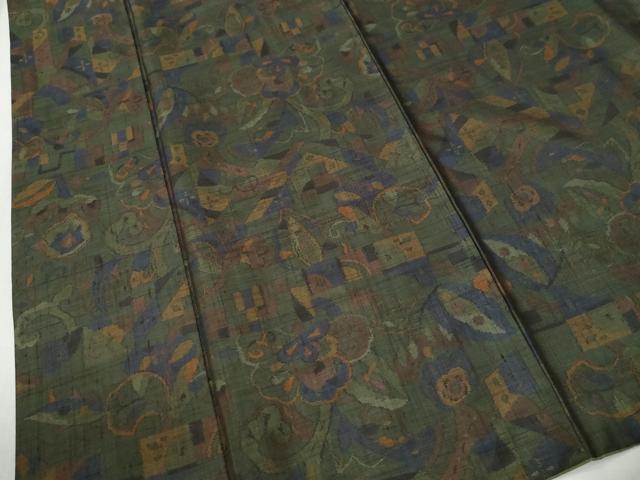 平和屋着物●上質な紬 花唐草文 正絹 逸品 CABG0387yc