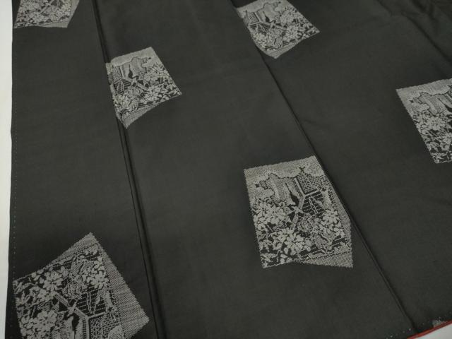平和屋着物●本場大島紬 9マルキ 地空き 色紙重ね花文 正絹 逸品 CABG0388yc