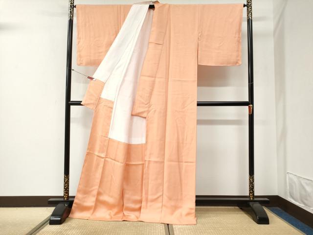 平和屋着物●米澤久監修 色無地 霞地紋 一斤染色 ロング丈 正絹 逸品 未使用 CABG0393yc
