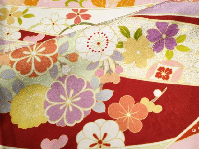 平和屋着物●豪華振袖 駒刺繍 鬘帯毬松竹梅花文 金彩 正絹 逸品 CABG0397yc