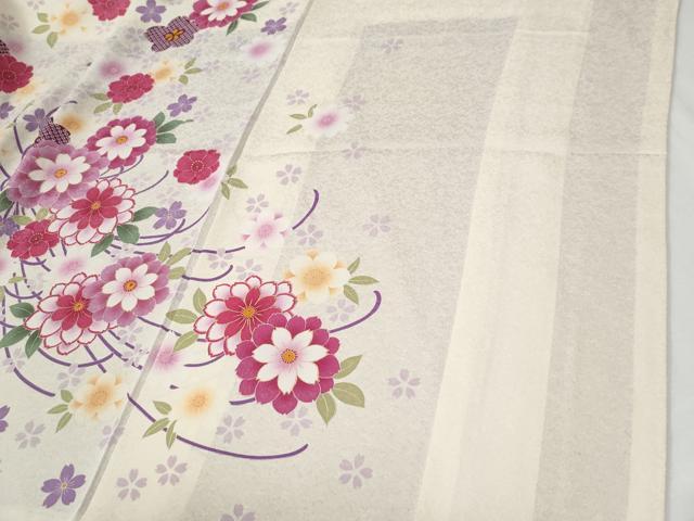 平和屋着物●豪華振袖 駒刺繍 舞桜文 暈し染め 正絹 逸品 CABG0398yc