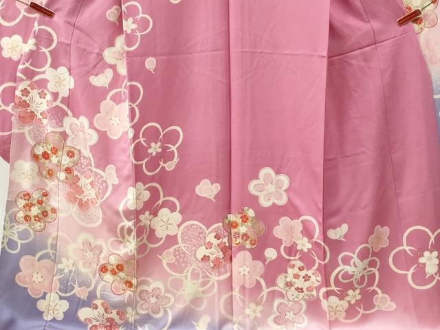平和屋着物●豪華振袖 舞花文 暈し染め 金通し地 正絹 逸品 CABG0400yc