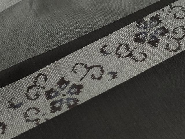 平和屋着物●上質な紬 横段花唐草文 黒地 健勝苑扱い 正絹 逸品 CABG0411yc