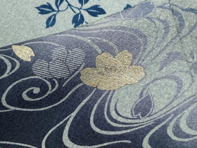 平和屋着物●訪問着 作家物 黄金繭 流水雪輪草花文 暈し染め 金彩 やまと誂製 正絹 逸品 CABG0413yc