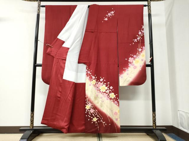 平和屋着物●豪華振袖 舞桜文 暈し染め 金彩 正絹 逸品 CABG0414yc