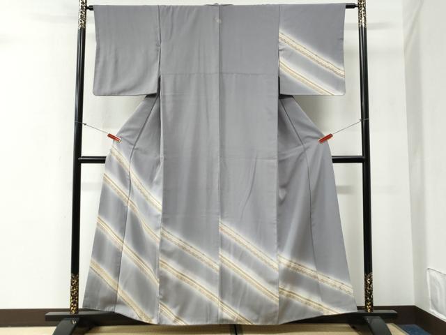 平和屋着物●訪問着 斜線吉祥文 暈し染め 正絹 逸品 CABG0417yc