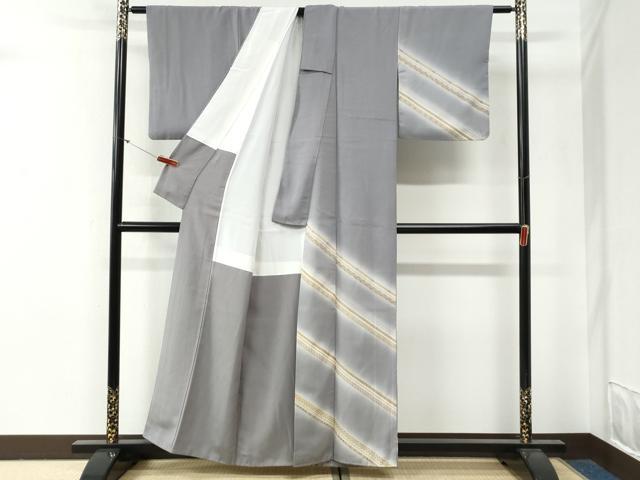 平和屋着物●訪問着 斜線吉祥文 暈し染め 正絹 逸品 CABG0417yc