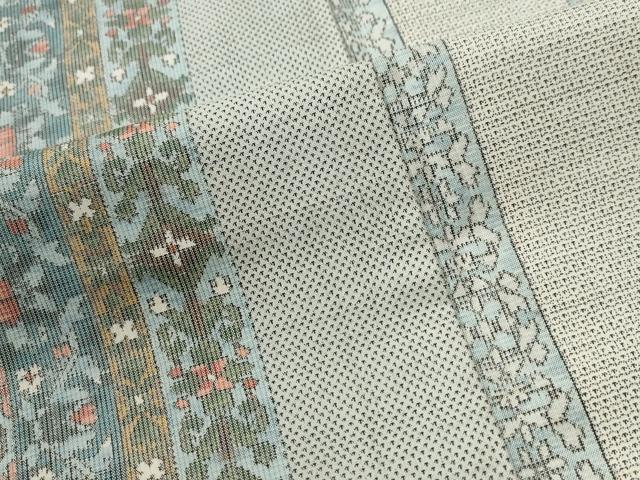 平和屋着物●本場大島紬 9マルキ 120亀甲 総絣 草花吉祥間道 正絹 逸品 CABG0423yc