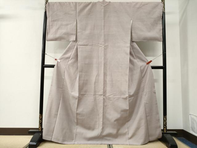 平和屋着物●結城紬 色無地 薄柿色 正絹 逸品 CABG0427yc