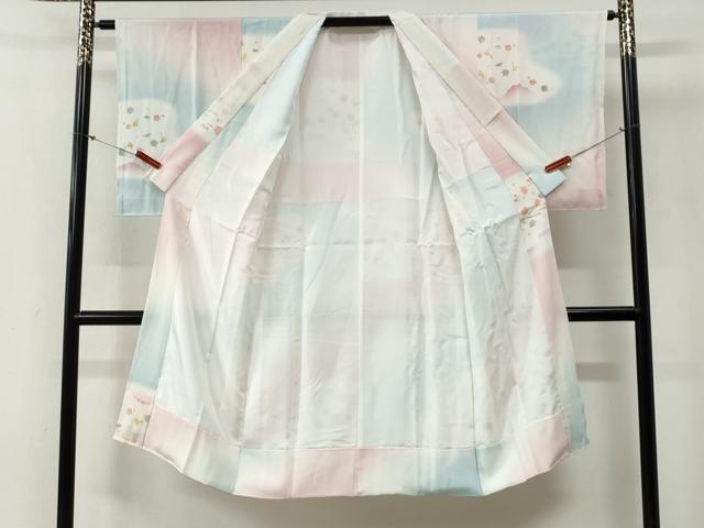 平和屋着物●長襦袢 袷 舞花文 暈し染め 正絹 逸品 未使用 CABG0433yc