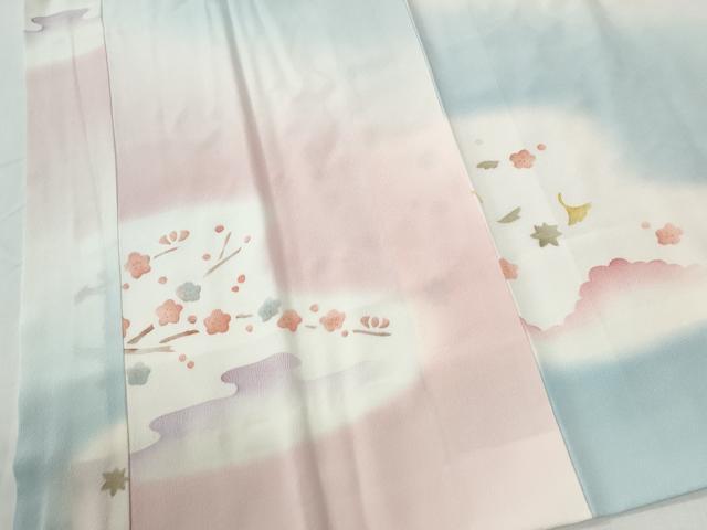 平和屋着物●長襦袢 袷 舞花文 暈し染め 正絹 逸品 未使用 CABG0433yc