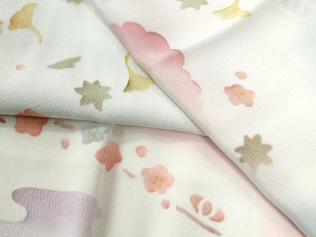 平和屋着物●長襦袢 袷 舞花文 暈し染め 正絹 逸品 未使用 CABG0433yc