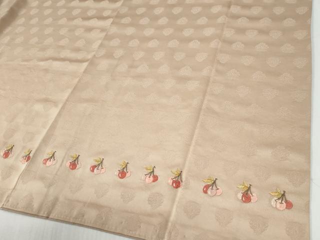 平和屋着物●訪問着 総刺繍 南天草花文 正絹 逸品 CABG0435yc