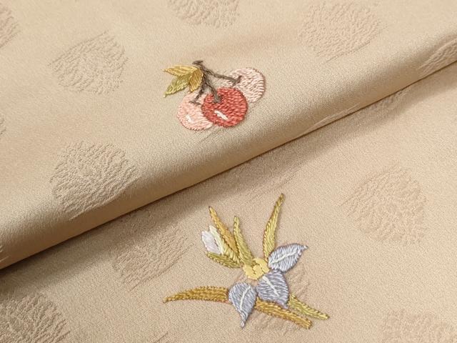 平和屋着物●訪問着 総刺繍 南天草花文 正絹 逸品 CABG0435yc