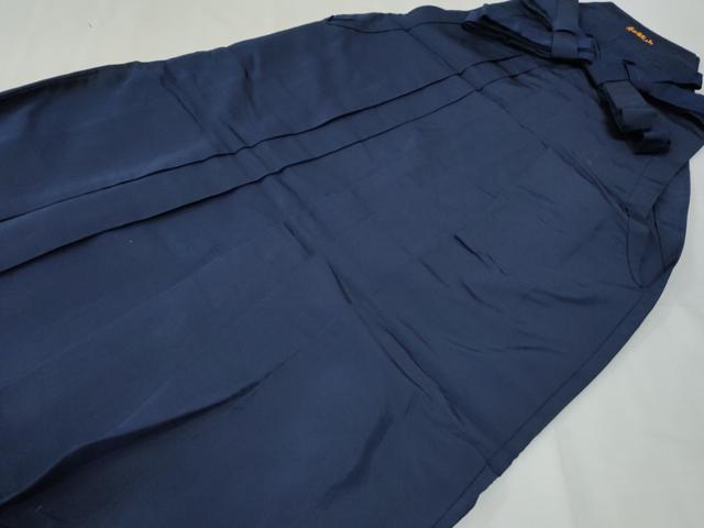 平和屋着物●男性 馬乗り袴 色無地 鉄紺色 正絹 逸品 CABG0440yc