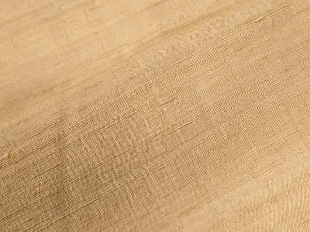 平和屋着物●結城紬 色無地 杏色 正絹 逸品 CABG0445yc