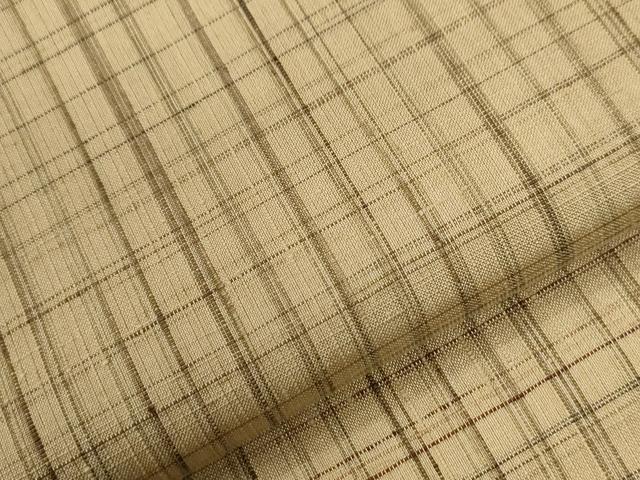 平和屋着物●上質な紬 格子 正絹 逸品 CABG0447yc