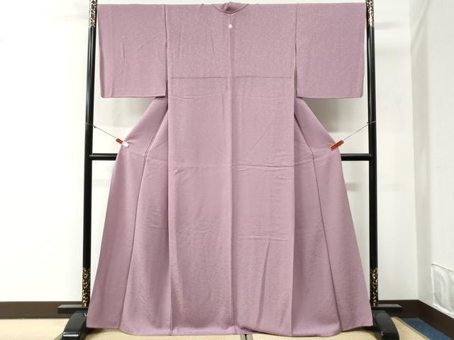 平和屋着物●上質な色無地 花唐草地紋 紅藤色 正絹 逸品 CABG0462yc