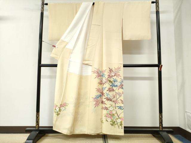 平和屋着物●本加賀友禅作家 金津五雄 色留袖 枝花文 正絹 逸品 CABG0467yc