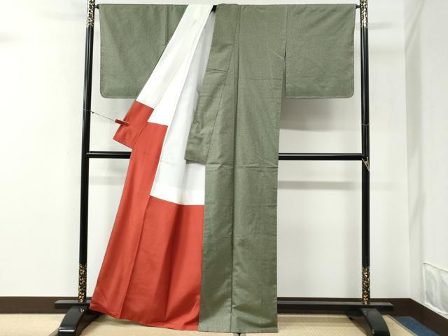 平和屋着物●本場染大島紬 奄美姿 霰文 証紙付き 正絹 逸品 未使用 CABG0478yc