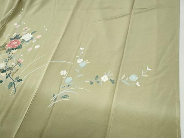 平和屋着物●訪問着 友禅 牡丹花文 暈し染め 正絹 逸品 未使用 CABG0479yc