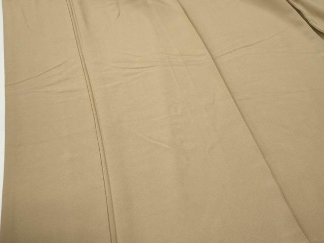 平和屋着物●上質な色無地 花友禅 榛色 反端付き 正絹 逸品 CABG0480yc