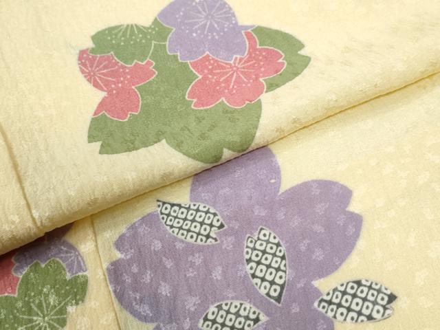 平和屋着物●長襦袢 無双仕立て 舞桜文 半衿刺繍 正絹 逸品 未使用 CABG0481yc