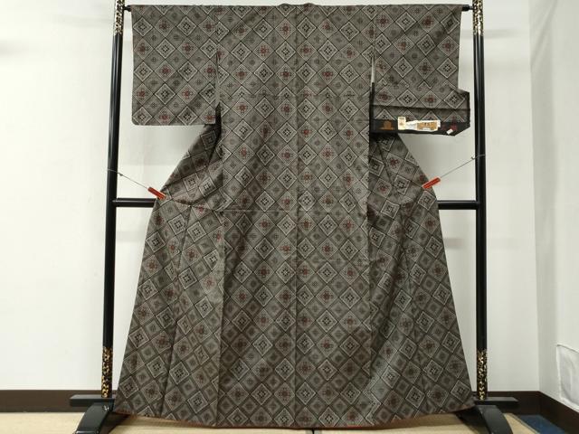 平和屋着物●本場大島紬 龍郷絣 証紙付き 正絹 逸品 未使用 CABG0485yc