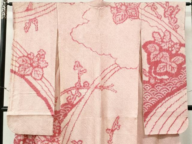 平和屋着物●豪華振袖 総絞り 青海波 桐 正絹 逸品 CABG0492yc