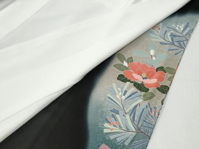 平和屋着物●豪華黒留袖 友禅 作家物 花鳥文 暈し染め 正絹 逸品 CABG0498yc