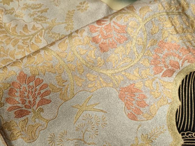 平和屋着物●豪華黒留袖 更紗花唐草文 暈し染め 金彩 仮絵羽 正絹 逸品 未使用 CABG0508yc