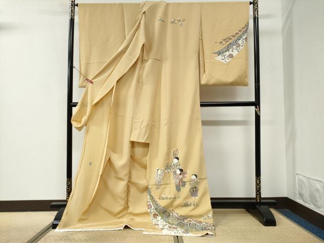 平和屋着物●訪問着 作家物 童子遊び 金彩 仮絵羽 正絹 逸品 未使用 CABG0514yc