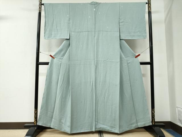 平和屋着物●上質な色無地 舞花弁地紋 藍白色 正絹 逸品 未使用 CABG0520yc