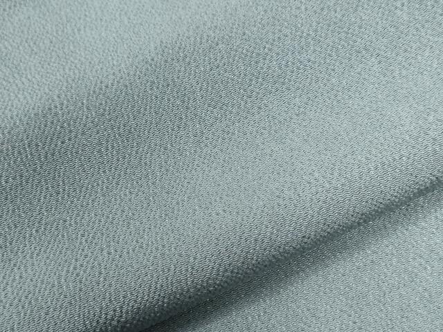 平和屋着物●上質な色無地 灰青色 鬼しぼ縮緬 正絹 逸品 CABG0524yc