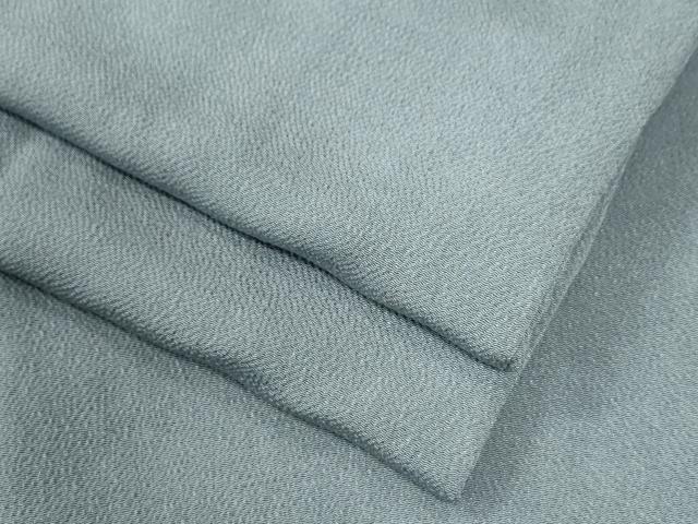 平和屋着物●上質な色無地 灰青色 鬼しぼ縮緬 正絹 逸品 CABG0524yc