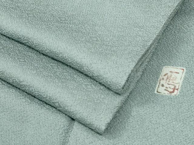 平和屋着物●上質な色無地 作家物 花菱吉祥地紋 秘色色 正絹 逸品 CABG0528yc