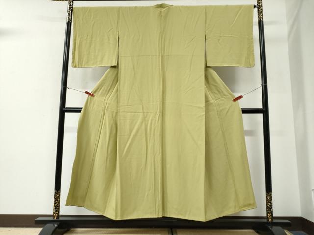平和屋着物●上質な色無地 抹茶色 正絹 逸品 未使用 CABG0531yc
