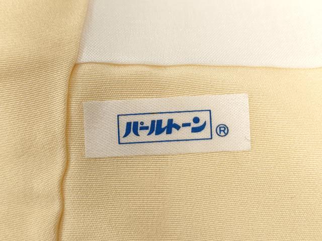 平和屋着物●上質な色無地 紋意匠 鳥の子色 正絹 逸品 CABG0533yc