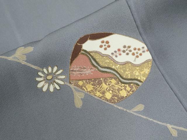 平和屋着物●訪問着 駒刺繍 貝合わせ枝花文 金彩 正絹 逸品 CABG0538yc
