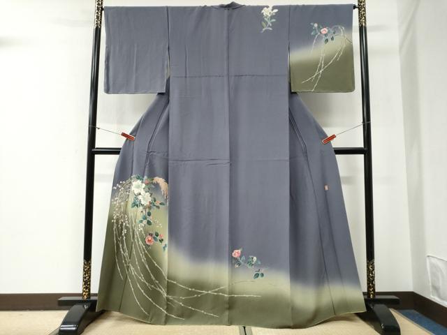 平和屋着物●十日町 加賀草木友禅の第一人者 田村哲彦 訪問着 稲穂 百合 南天文 暈し染め 正絹 逸品 未使用 CABG0540yc