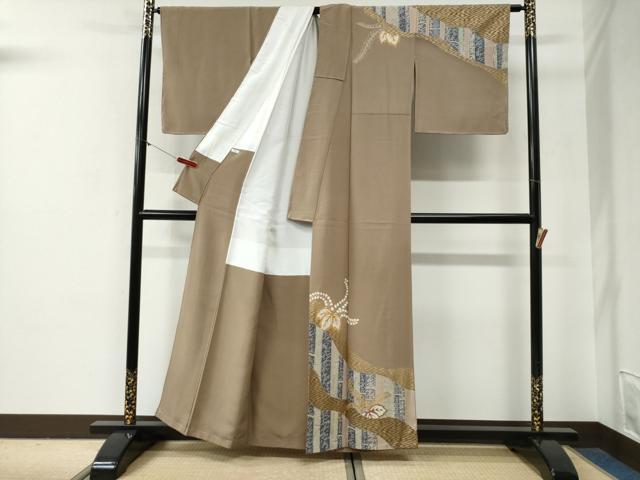 平和屋着物●訪問着 竹並び吉祥桐文 金彩 正絹 逸品 CABG0544yc