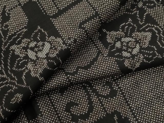 平和屋着物●本場大島紬 7マルキ 短冊花唐草文 正絹 逸品 未使用 CABG0551yc
