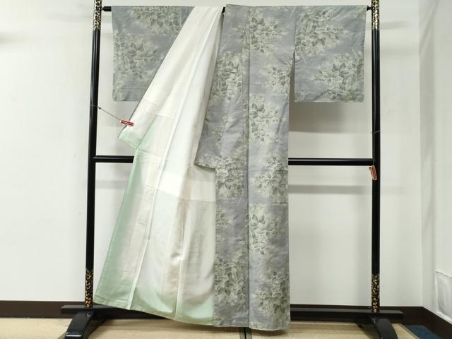 平和屋着物●本場大島紬 白大島 7マルキ 総絣 草花文 正絹 逸品 CABG0557yc