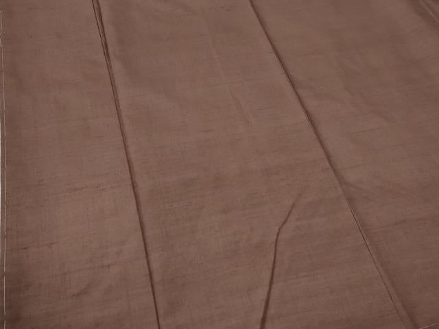 平和屋着物●結城紬 奥順 はたおり娘 色無地 梅染色 証紙付き 正絹 逸品 未使用 CABG0567yc