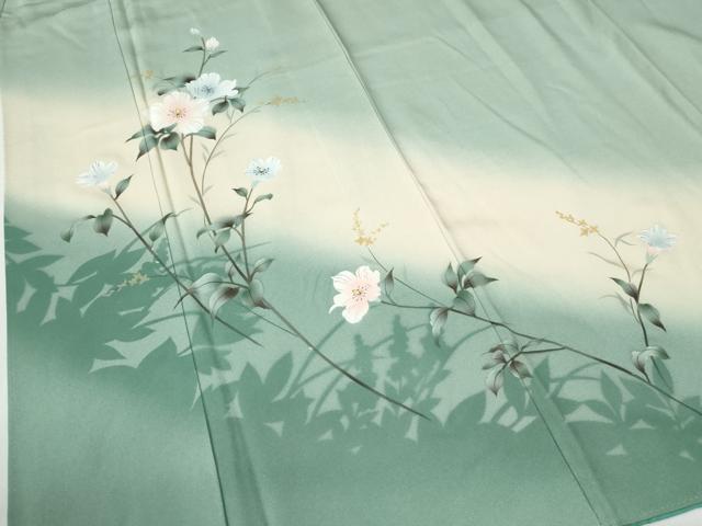 平和屋着物●訪問着 枝花文 暈し染め 正絹 逸品 未使用 CABG0581yc