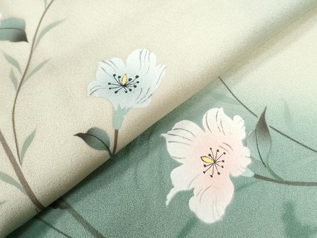 平和屋着物●訪問着 枝花文 暈し染め 正絹 逸品 未使用 CABG0581yc