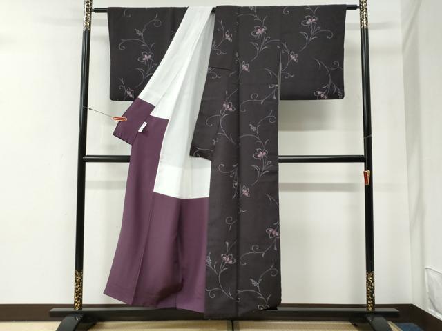 平和屋着物●上質な小紋 葡萄花唐草文 正絹 逸品 CABG0582yc