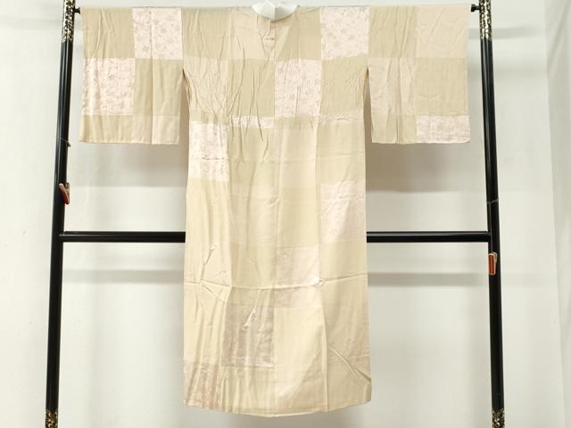 平和屋着物●長襦袢 無双仕立て 市松草花文 やまと誂製 正絹 逸品 CABG0584yc
