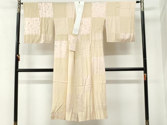 平和屋着物●長襦袢 無双仕立て 市松草花文 やまと誂製 正絹 逸品 CABG0584yc